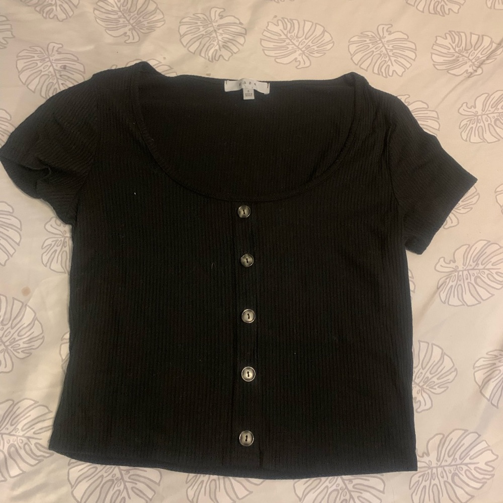 Black Button Blouse. Size: S
